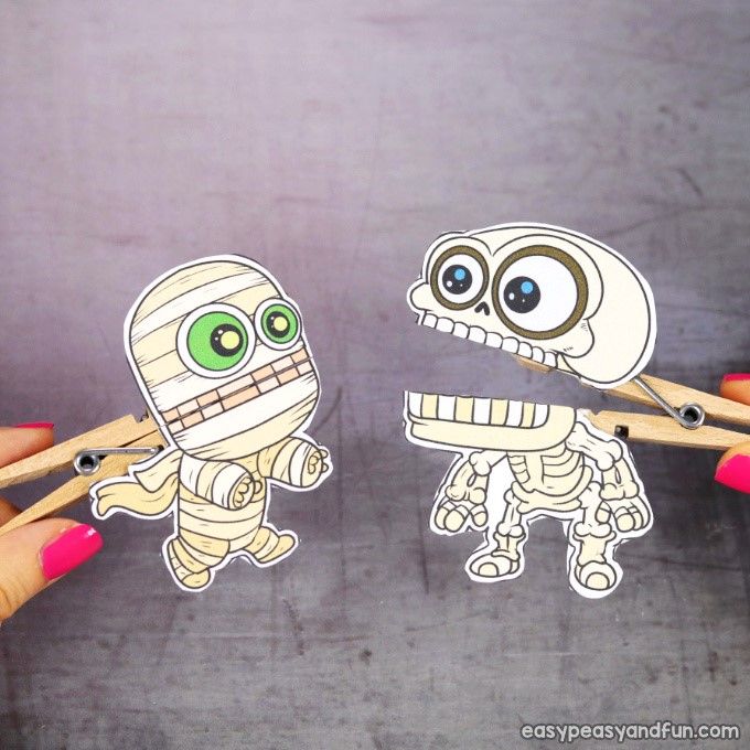 Mini Marionette papier et pinces a linges easypeasyandfun